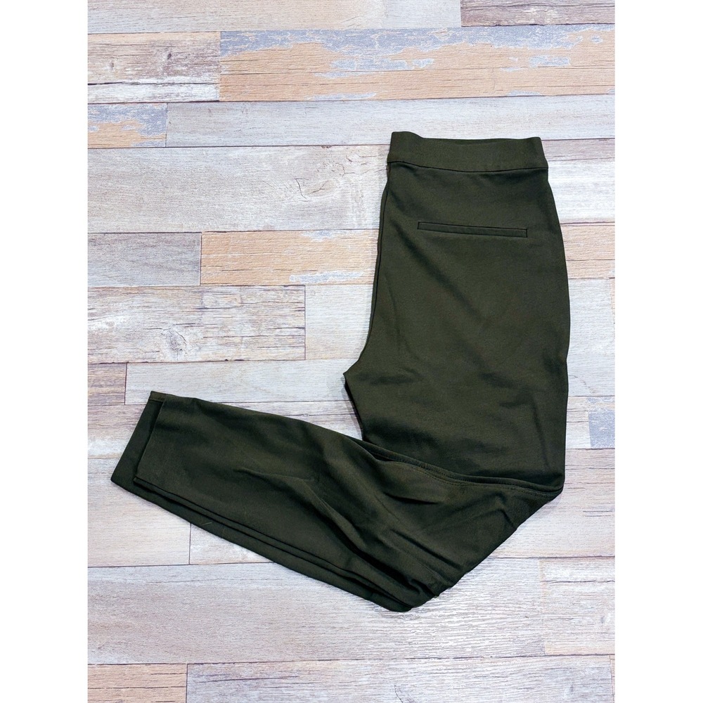 SIMONS Khaki slim pants | Stretch Minimalist Chic | Small